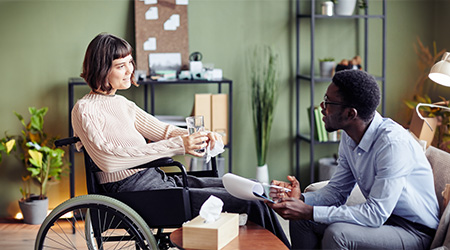 Support worker in disability services
